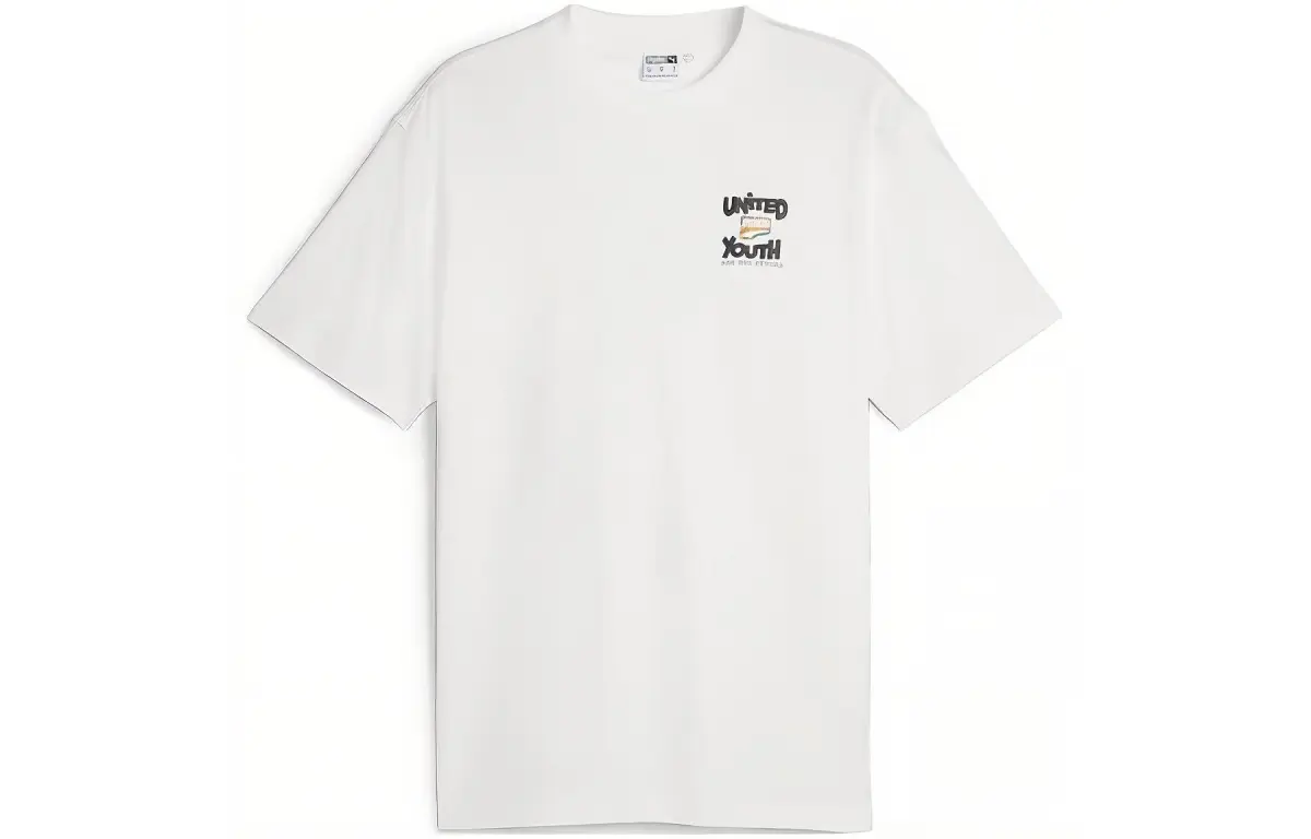 PUMA T-Shirts Men's White Crew Neck Moderate