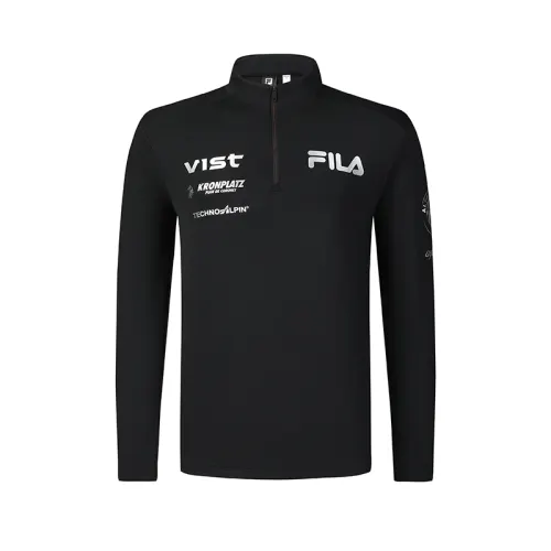 FILA SKI Collection, Versatile Stand Collar Half Zip Fleece Lined Waterproof Breathable Long Sleeved T Shirt Men's