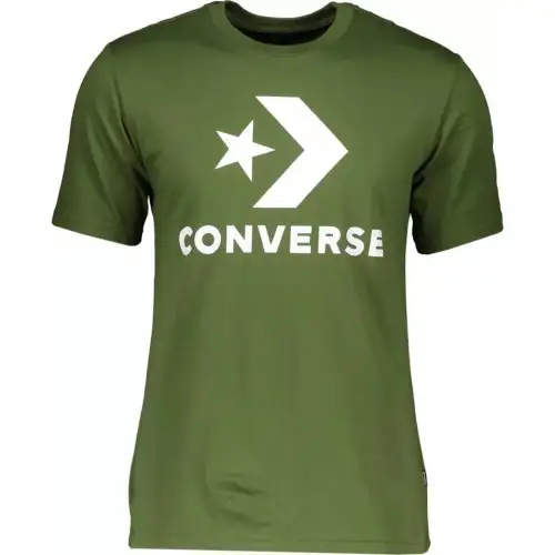 Converse T Shirts Men's Green Crew Neck Moderate Straight Fit