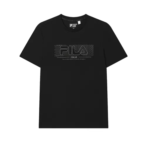 FILA WHITE T Shirt Men's Jet Black