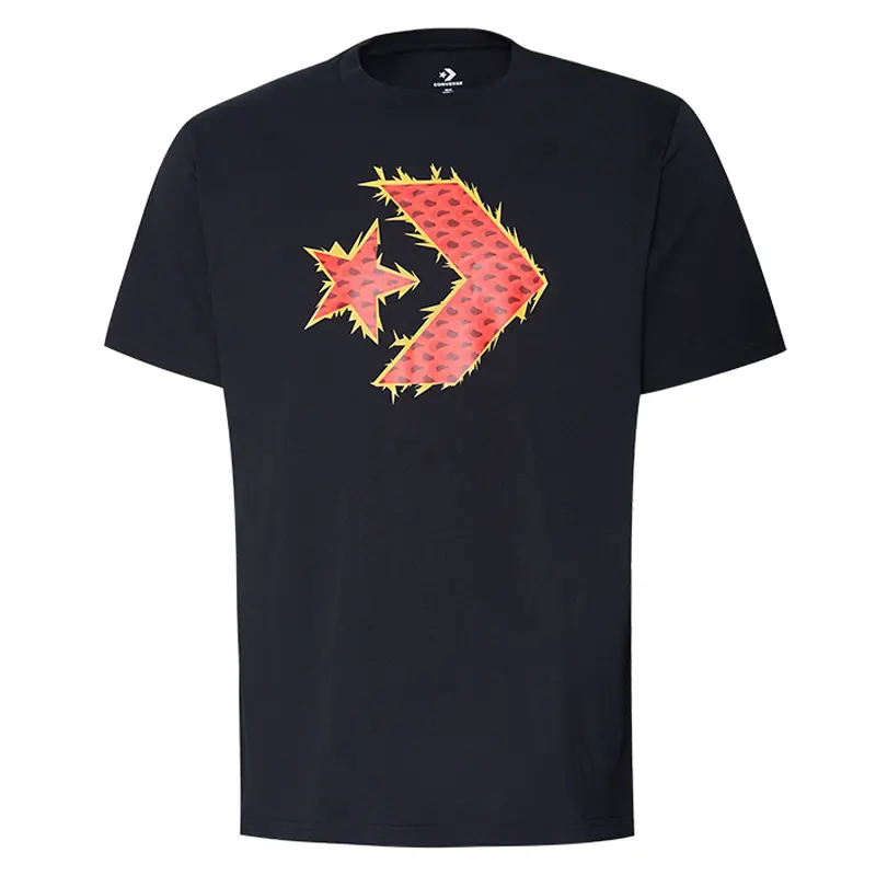 Converse T Shirts Men's Black Crew Neck Moderate
