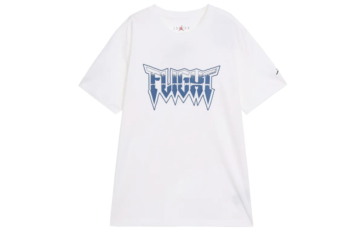 Jordan T-Shirts Men's White Crew Neck Moderate Straight Fit