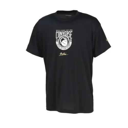 Converse T Shirts Men's Black Crew Neck Moderate