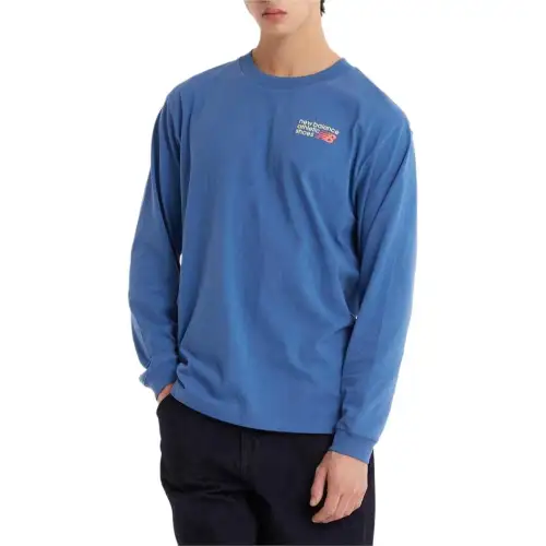 New Balance T Shirts Men's Blue Crew Neck