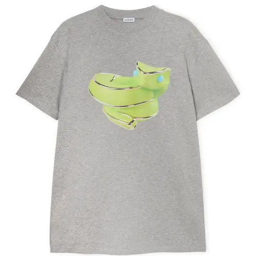 LOEWE T Shirts Men's Gray Crew Neck Moderate Straight Fit