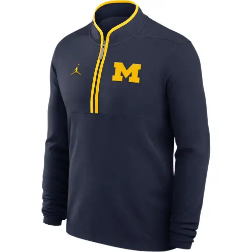 Jordan Michigan Wolverines Victory Men's Jordan Brand Dri FIT College 1/2 Zip Long Sleeve Top
