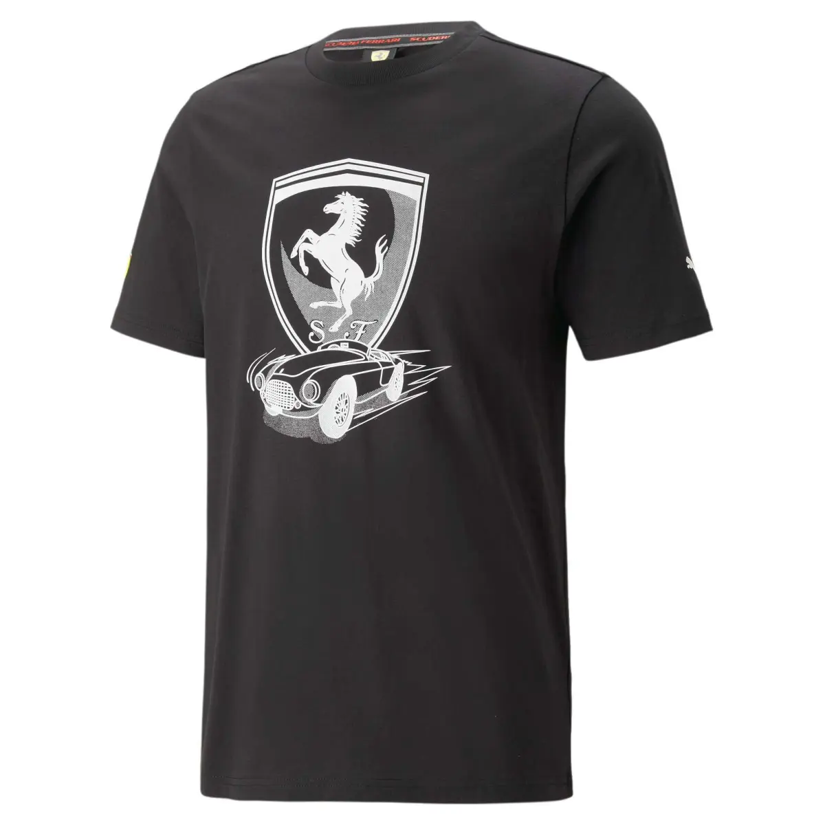 PUMA T-Shirts Unisex Black Crew Neck Moderate Straight Fit