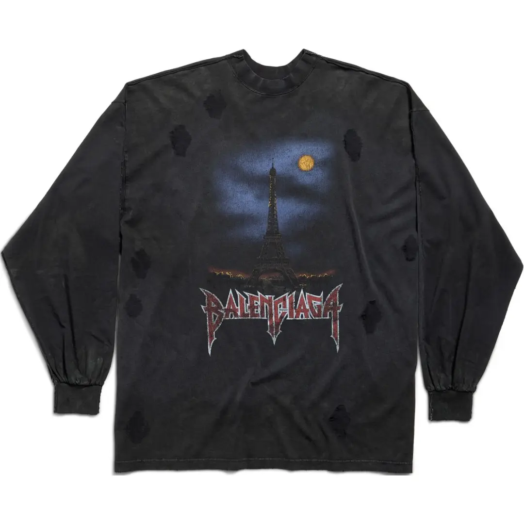 Balenciaga Graphic Printed Long-Sleeve T-Shirt