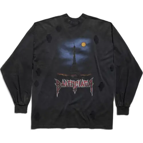 Balenciaga Graphic Printed Long-Sleeve T-Shirt