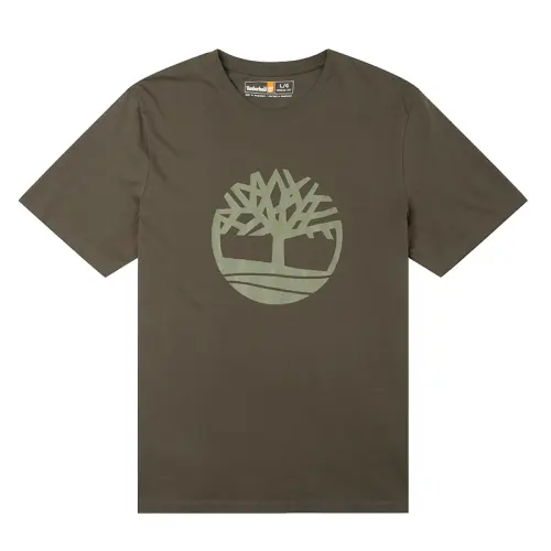 Timberland T Shirts Men's Green Crew Neck Moderate