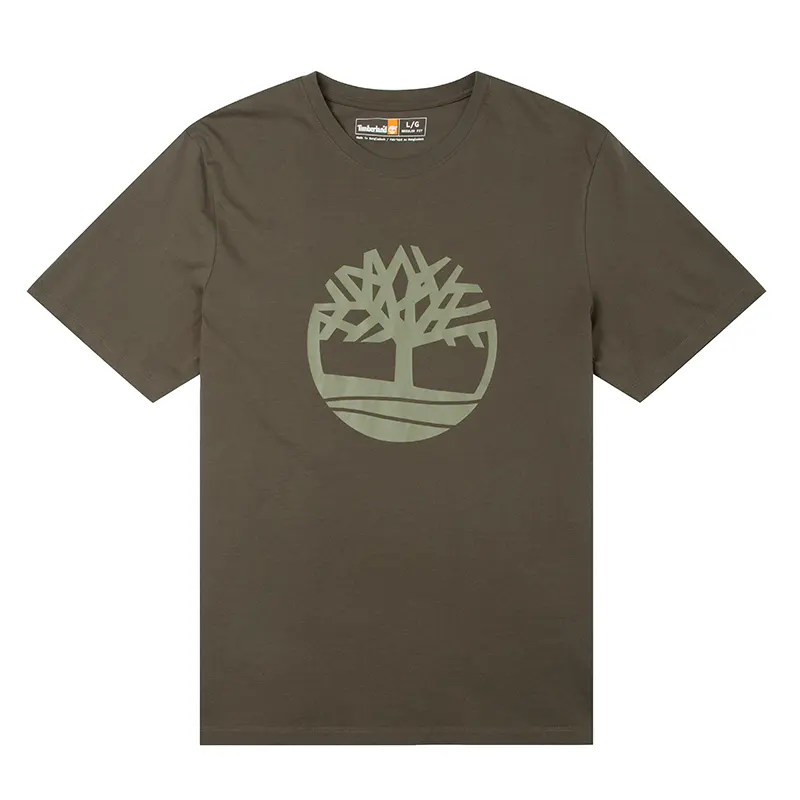 Timberland T Shirts Men's Green Crew Neck Moderate