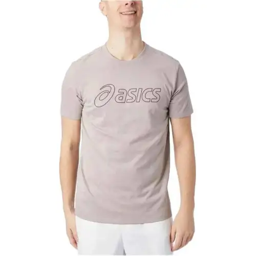 ASICS T Shirts Men's Gray Crew Neck