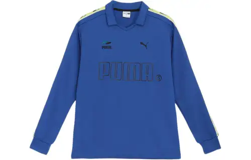 PUMA T Shirts Men's Blue V Neck Moderate Straight Fit