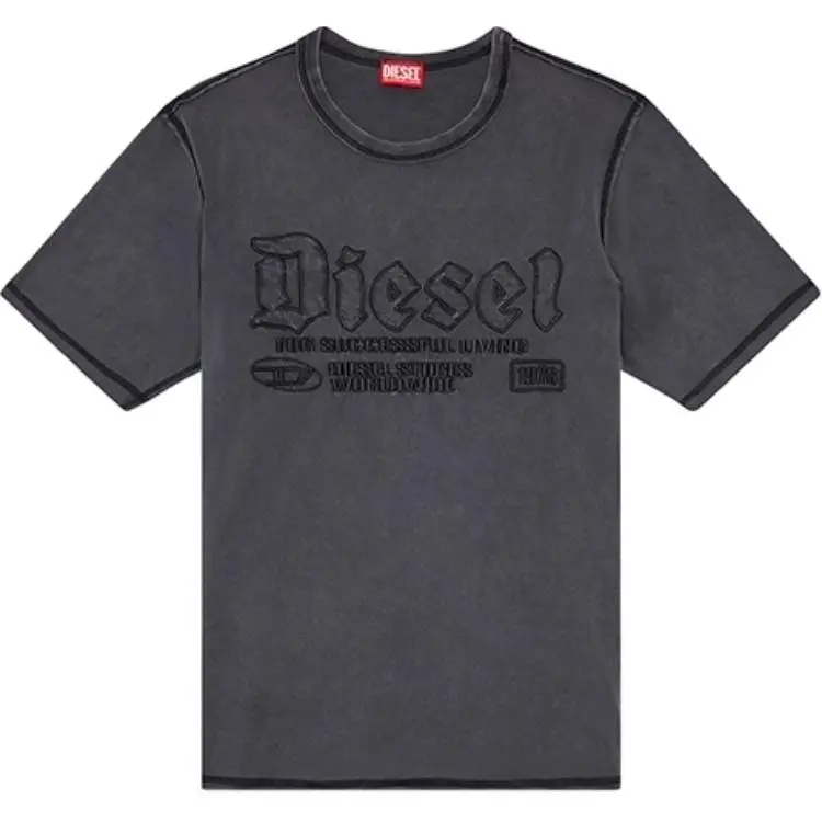 DIESEL Kids Logo embroidered T shirt