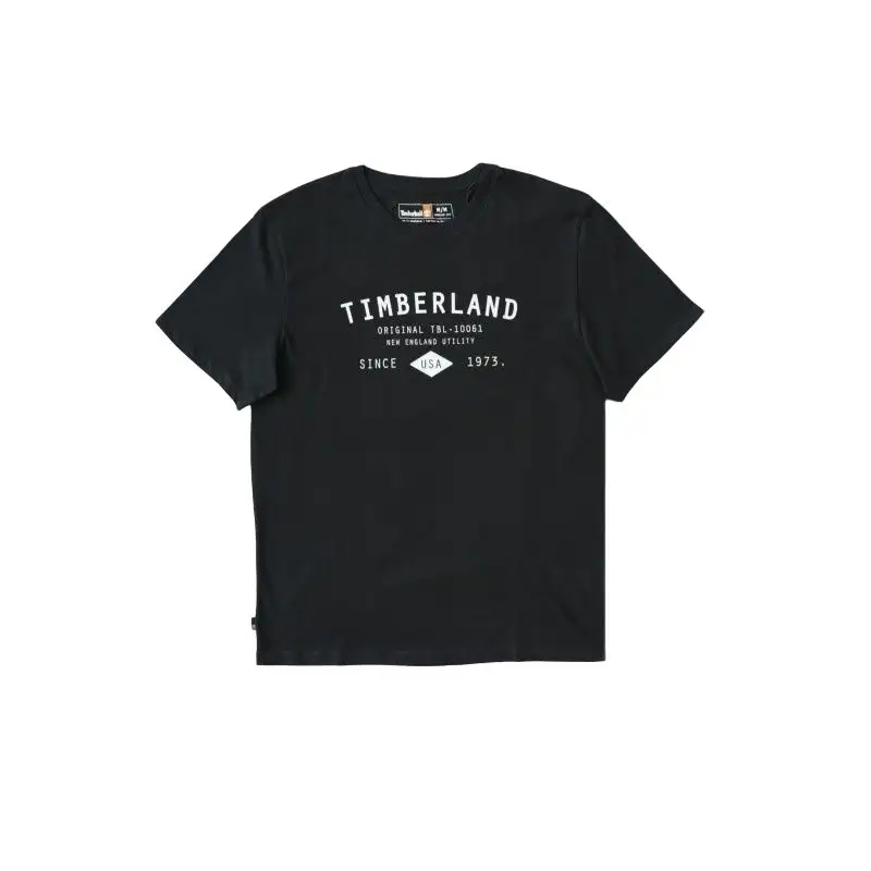 Timberland T Shirts Men's Black Crew Neck Moderate