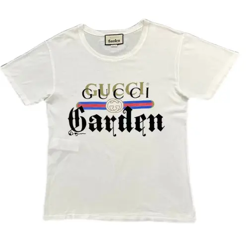 GUCCI T Shirts Unisex White Crew Neck Moderate Straight Fit
