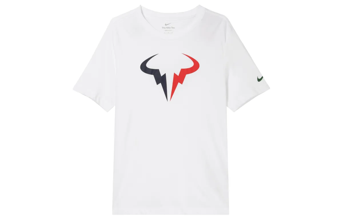 Nike T-Shirts Men's White Crew Neck Moderate Straight Fit