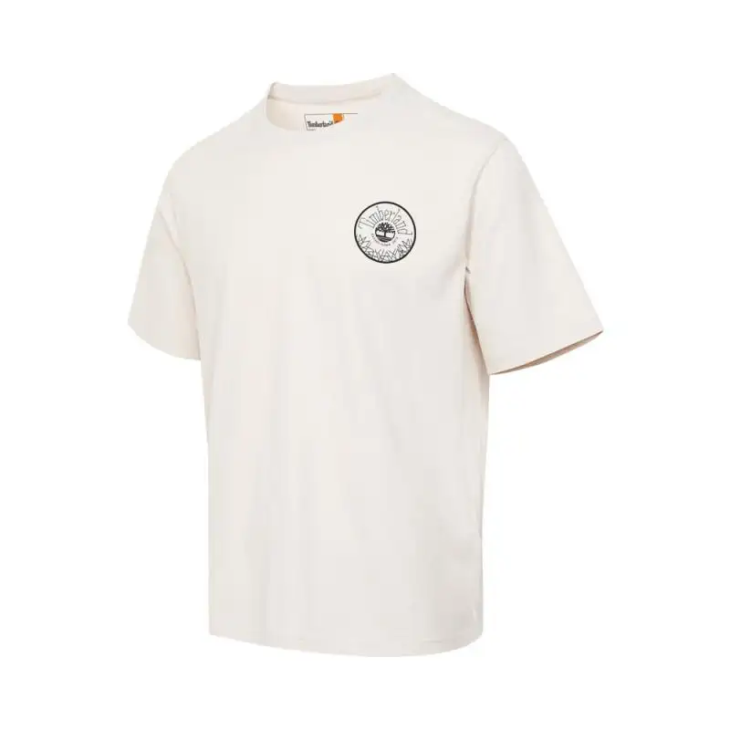 Timberland T Shirts Men's Ecru Crew Neck Moderate Straight Fit