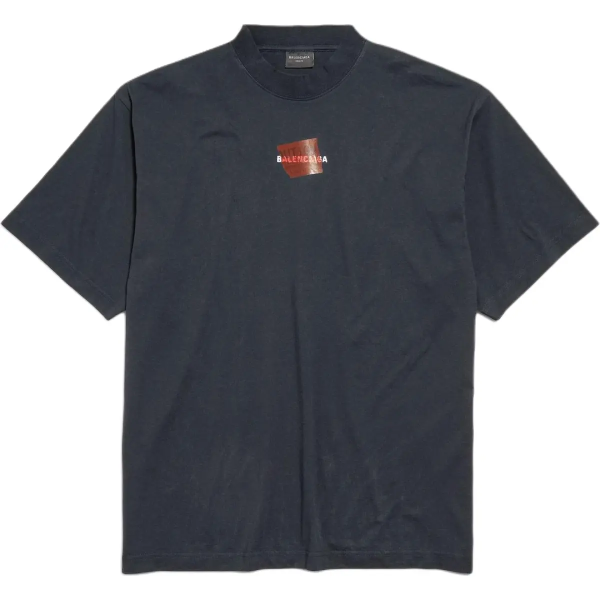 Balenciaga Back SS26 T Shirt Regular Fit Men's Gray Blue