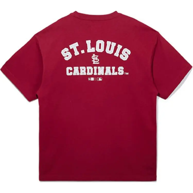 New Era T-Shirts Unisex Red Crew Neck Moderate