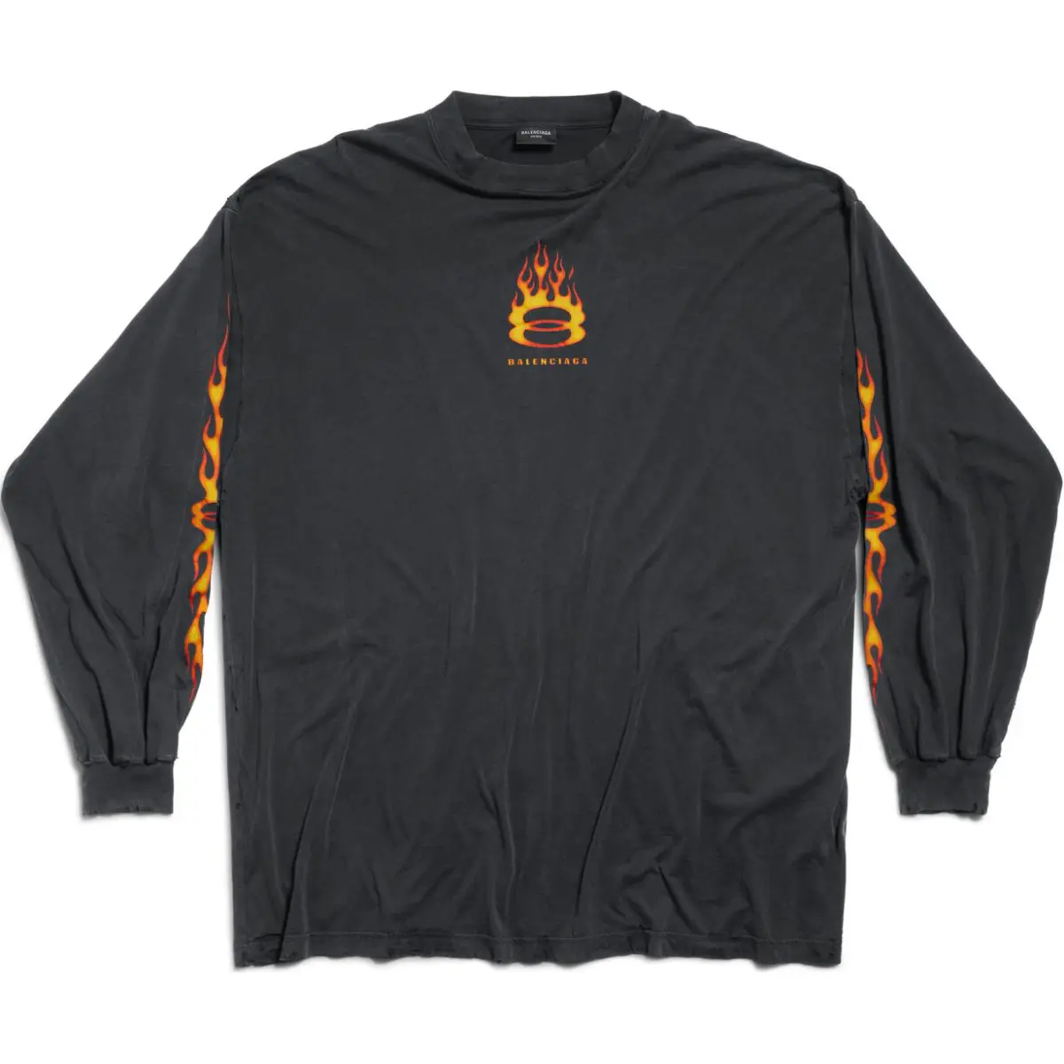 Balenciaga Logo Printed Long Sleeved T Shirt
