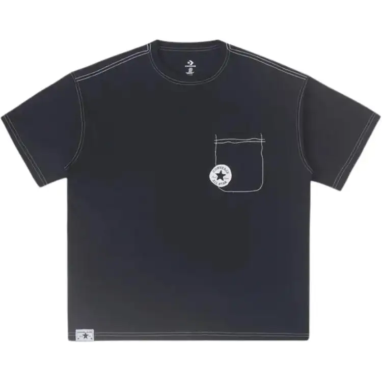Converse T Shirts Men's Black Crew Neck Moderate Straight Fit