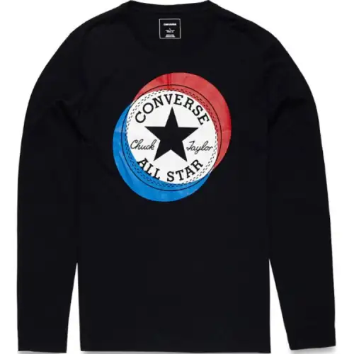 Converse T Shirts Men's Black Crew Neck Moderate
