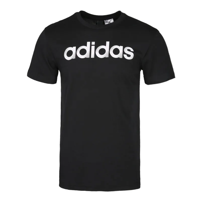 Adidas T-Shirts Men's Black Crew Neck Moderate Straight Fit