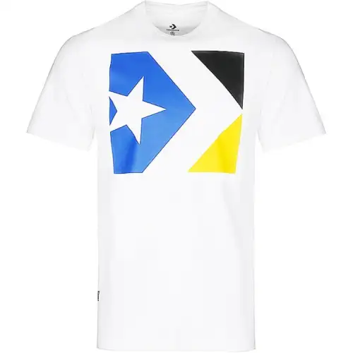 Converse T Shirts Men's White Crew Neck Moderate Straight Fit