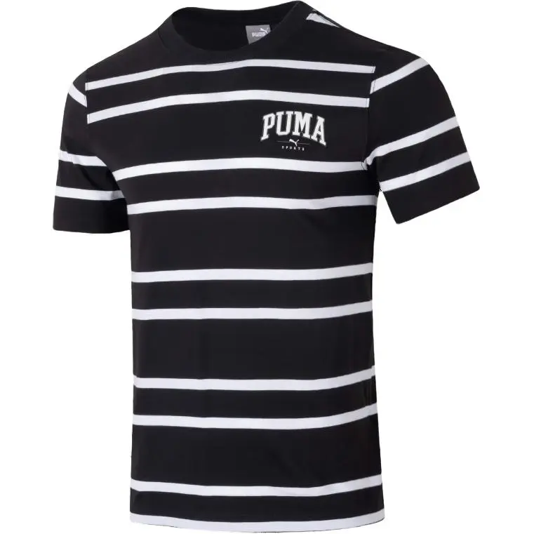 PUMA T-Shirts Men's Black Crew Neck Moderate Straight Fit
