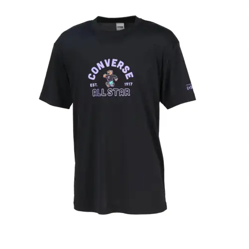 Converse T Shirt Unisex Black Lavender