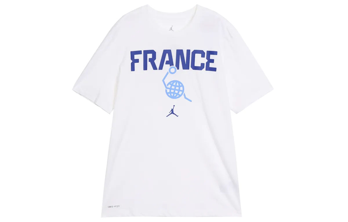 Jordan T-Shirts Men's White Crew Neck Moderate Straight Fit