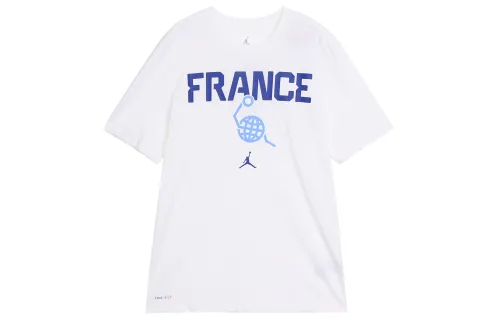 Jordan T Shirts Men's White Crew Neck Moderate Straight Fit
