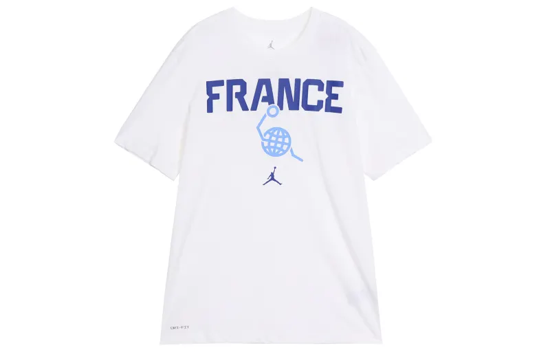 Jordan T Shirts Men's White Crew Neck Moderate Straight Fit