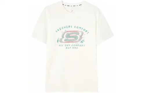 Skechers T Shirt Unisex Marshmallow White