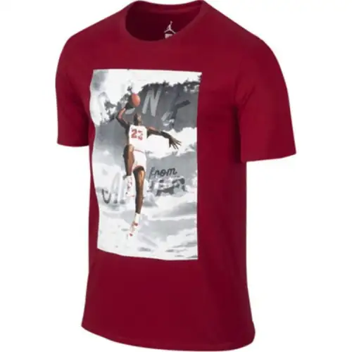 Jordan T Shirts Men's Red Crew Neck Moderate