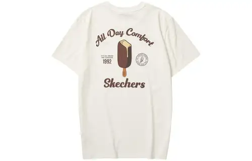 Skechers T Shirt Unisex Marshmallow White
