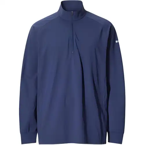 UNIQLO Swedish Athlete Joint Series T Shirts Men's Blue Stand Collar Moderate Straight Fit
