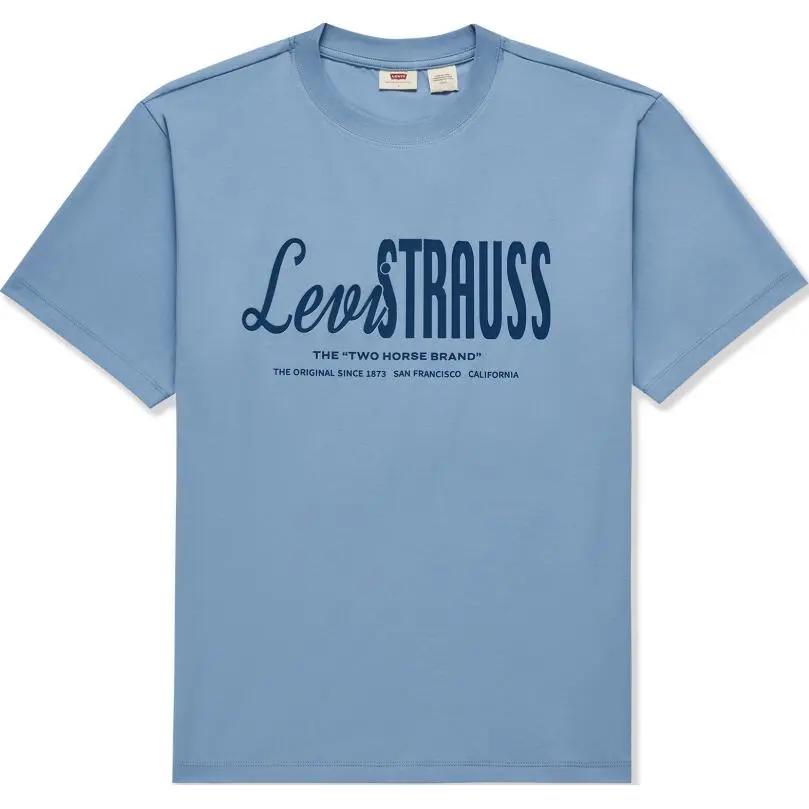 Levi's T-Shirts Men's Blue Crew Neck Moderate Straight Fit