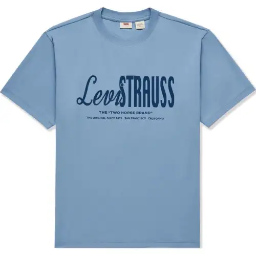 Levis T Shirts Men's Blue Crew Neck Moderate Straight Fit