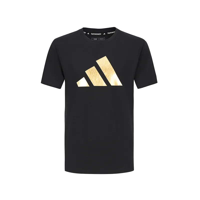 Adidas Cotton T Shirt Unisex Black Gold