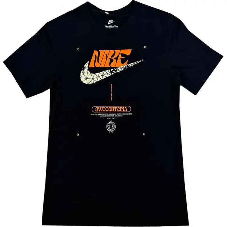 Nike T-Shirts Men's Black Crew Neck Moderate