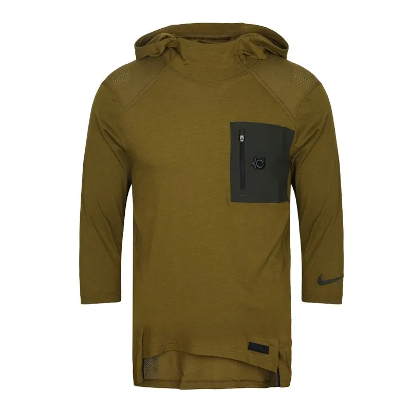 Nike T-Shirts Men's Green Hooded Moderate