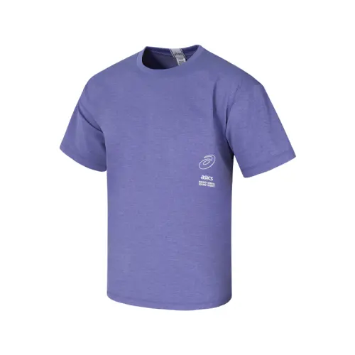 ASICS T Shirts Unisex Purple Crew Neck Moderate
