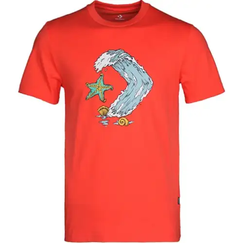 Converse T Shirts Men's Red Crew Neck Moderate