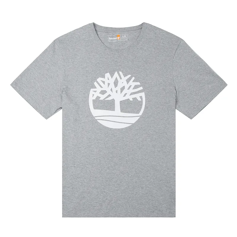Timberland T Shirts Men's Gray Crew Neck Moderate
