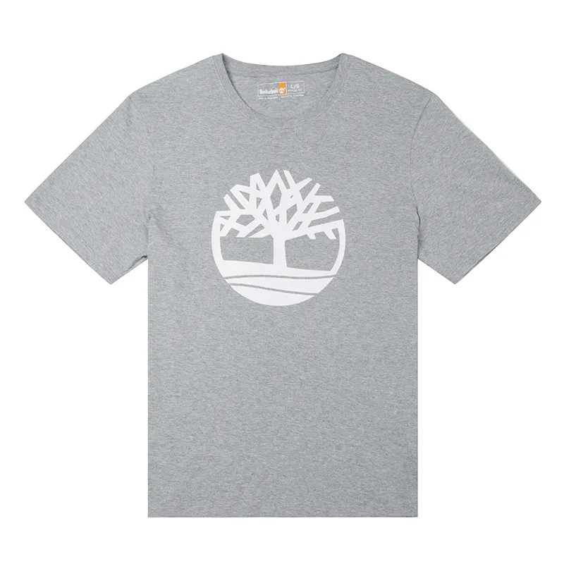 Timberland T-Shirts Men's Gray Crew Neck Moderate Straight Fit