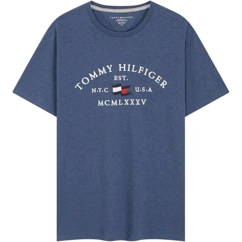 Tommy Hilfiger T-Shirts Men's Crew Neck Moderate Straight Fit
