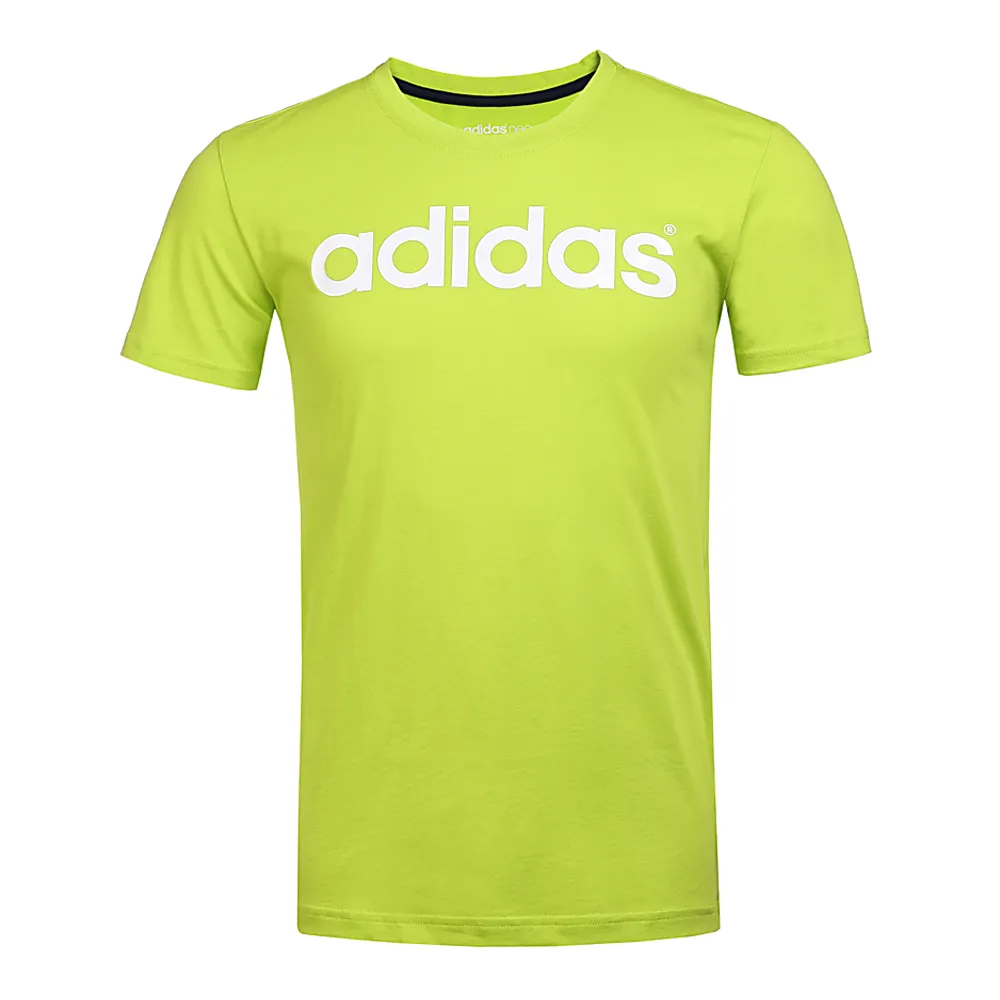 Adidas T-Shirts Men's Green Crew Neck Moderate Straight Fit