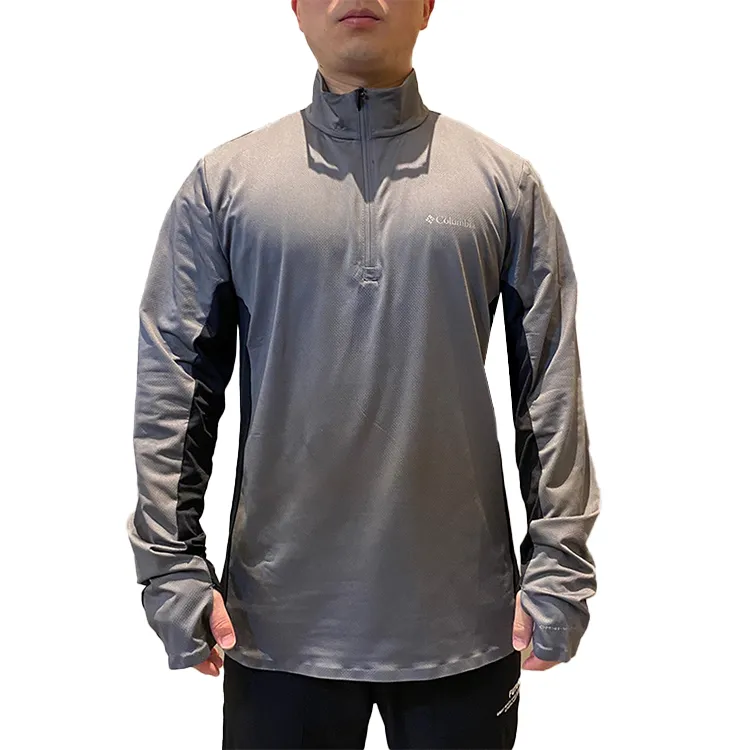 Columbia T-Shirts Men's Gray-023 Stand Collar Moderate Straight Fit